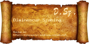 Diminescur Szabina névjegykártya